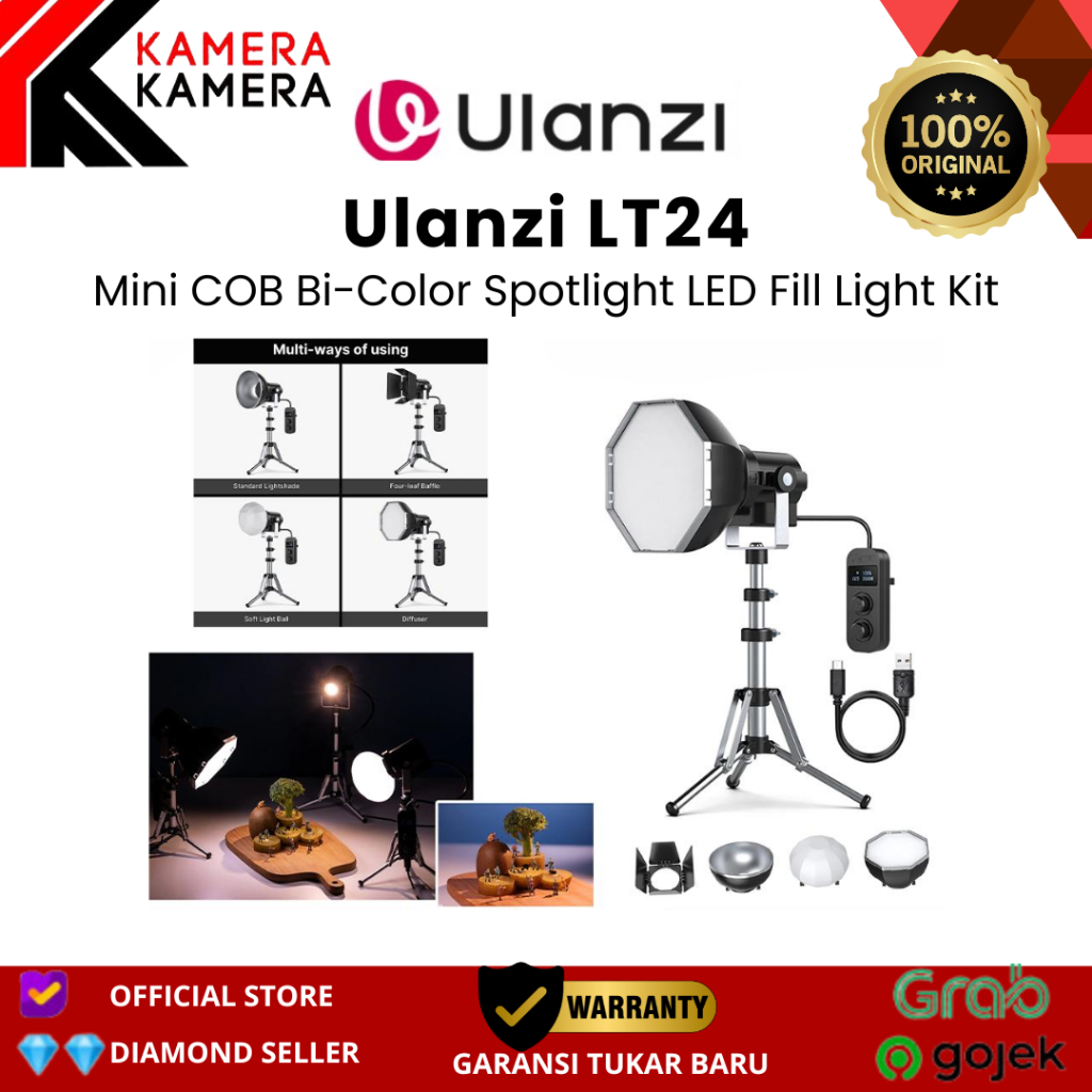 Jual Ulanzi LT24 Mini COB Bi-Color Spotlight LED Fill Light Kit ...
