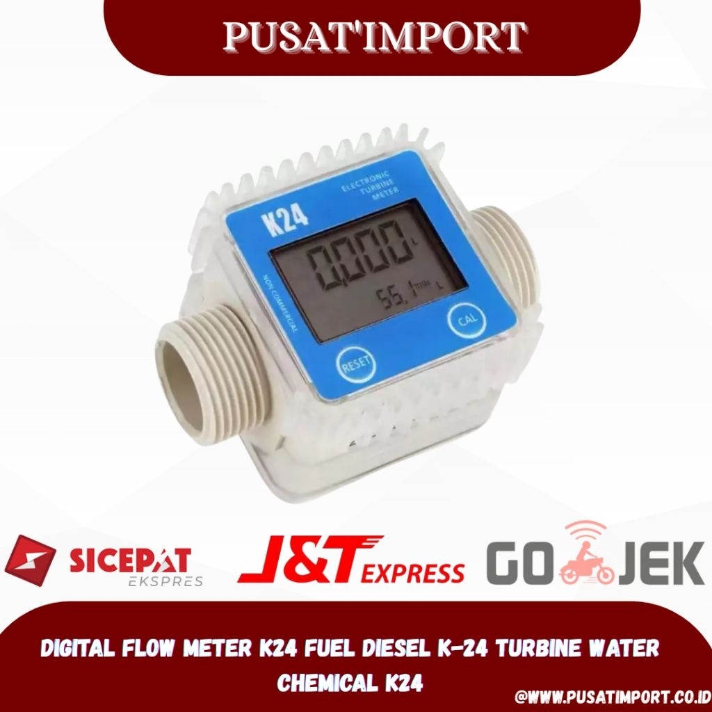 Jual Digital Flow Meter K24 Fuel Diesel K-24 Turbine Water Chemical K24 ...
