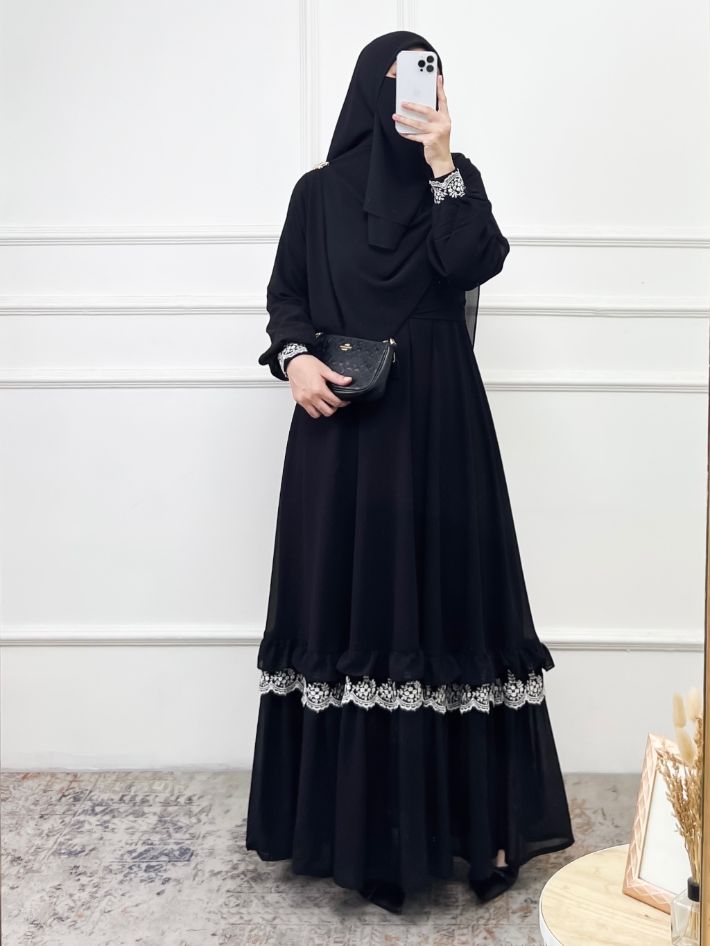 Jual Inara Dress Premium Wanita Kekinian Aksen Ruffle dan Renda by ...