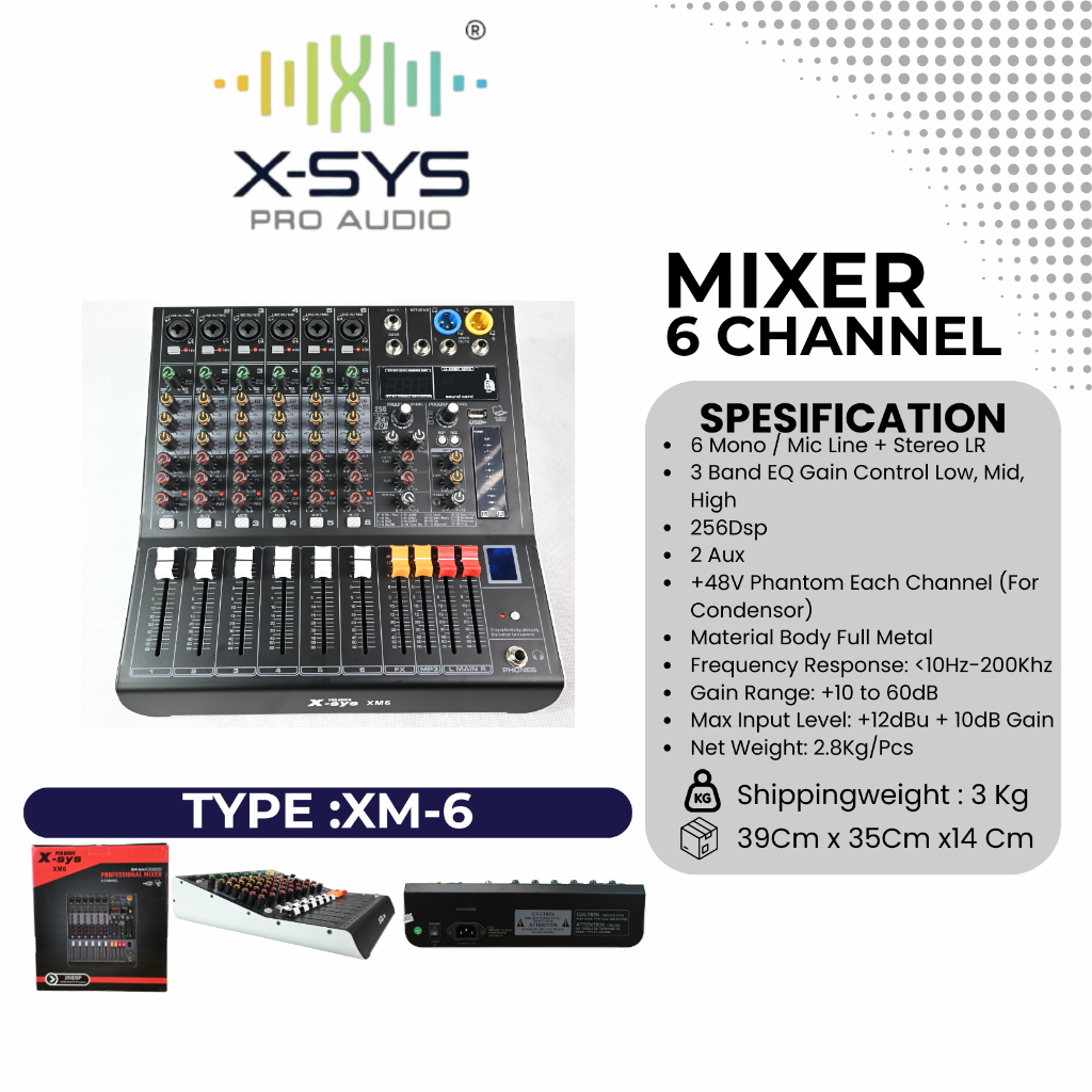 Jual Mixer 6 Channel XSYS Tipe XM-6 (256 DSP) | Shopee Indonesia