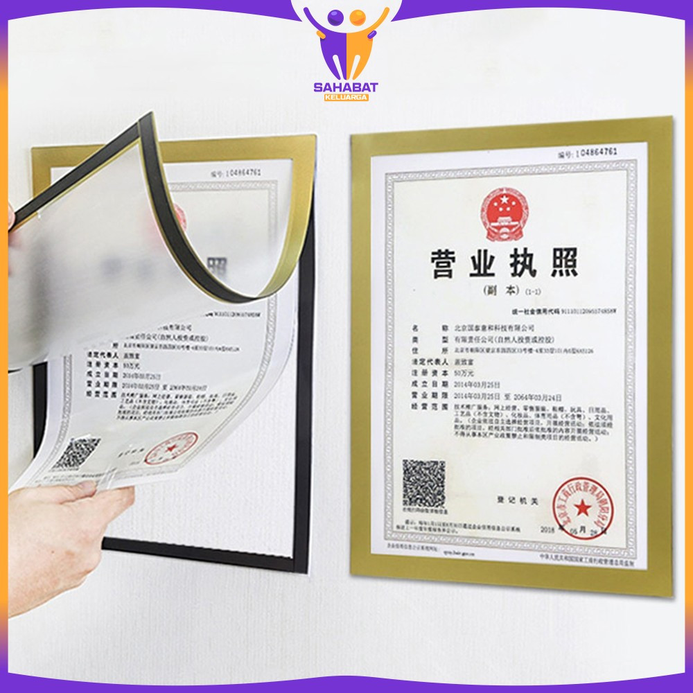 Jual Magnetic Display Frame A4 Bingkai Tempel Frame PVC Praktis ...