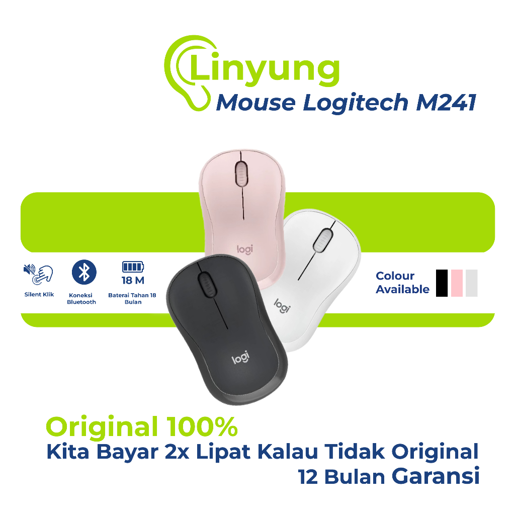 Jual Logitech M241 Mouse Wireless Bluetooth Silent – Ringkas, Portabel ...