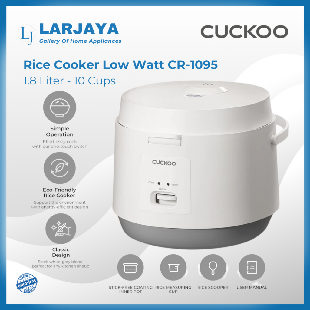Cuckoo Rice Cooker Low Watt 1,8 Liter CR1095 Magic Com Low Watt CR-1095