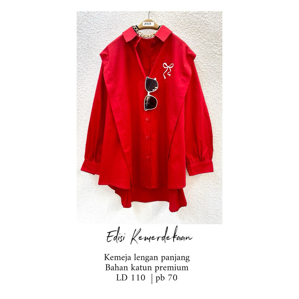 BAJU AGUSTUSAN // KEMEJA EDISI KEMERDEKAAN MERAH // ATASAN…