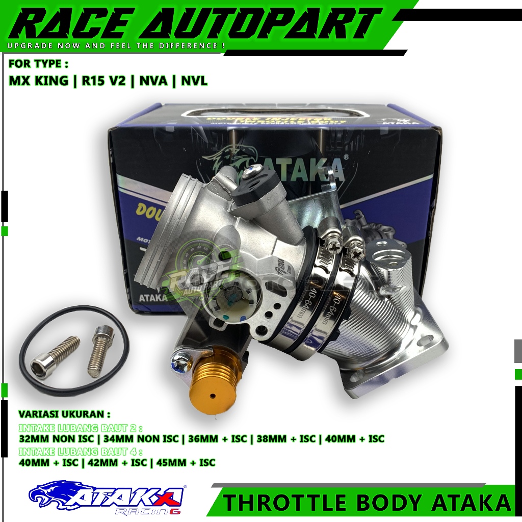 Jual ATAKA RACING Tb Throttle Body Dual Injecktor 32 34 36 38 40 42 45 ...