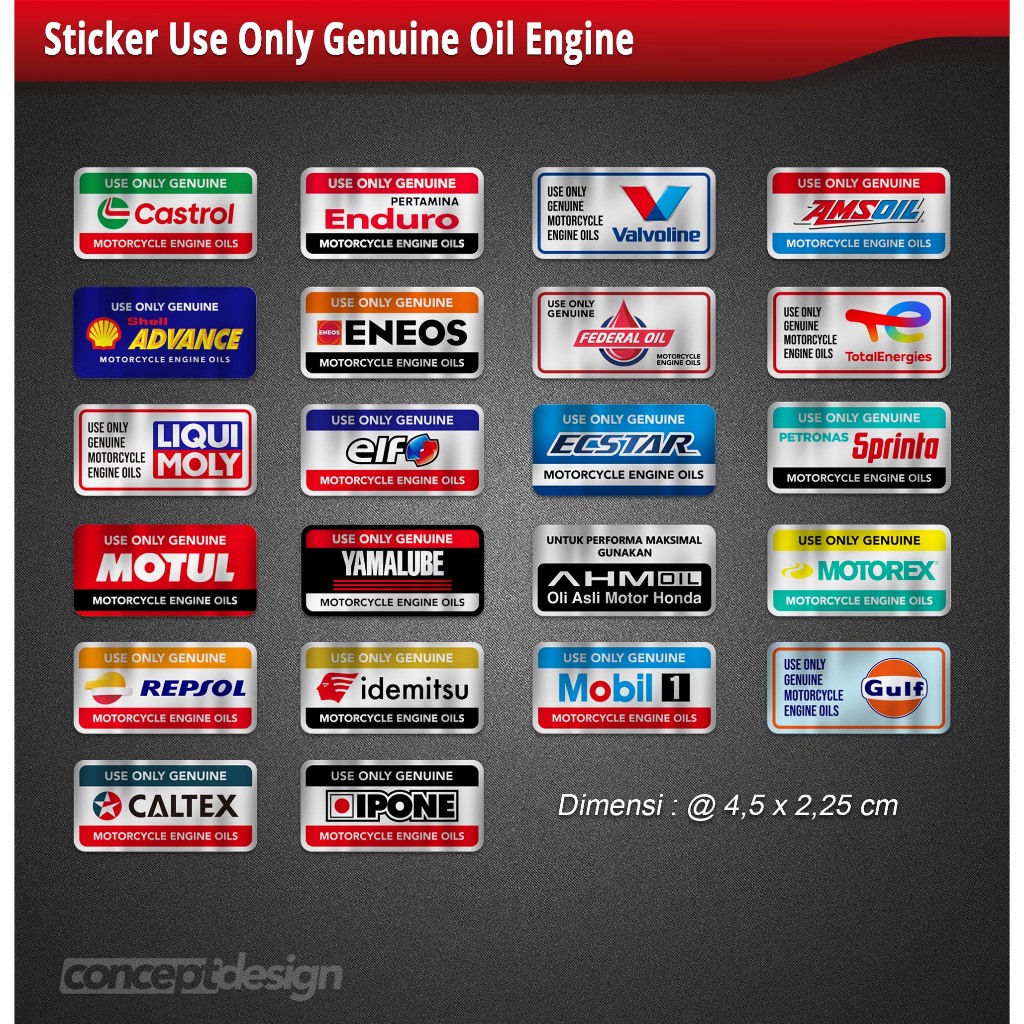 Jual Sticker Use Only Genuine Oil Engine | Shopee Indonesia