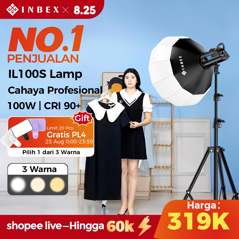 Jual ⭐Garansi 1 Tahun】INBEX IL-100S Lampu Studio Profesional Softbox ...