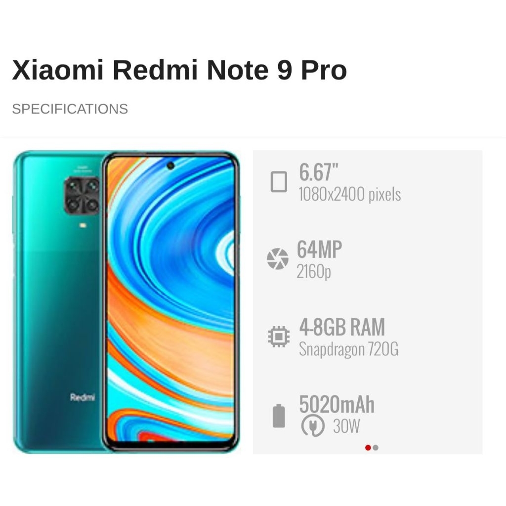 Jual XIAOMI REDMI NOTE 9 PRO 6/128 GB EX RESMI | Shopee Indonesia