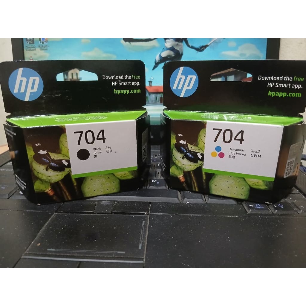 Jual TINTA CARTRIDGE HP 704 BLACK & COLOUR ORIGINAL | Shopee Indonesia
