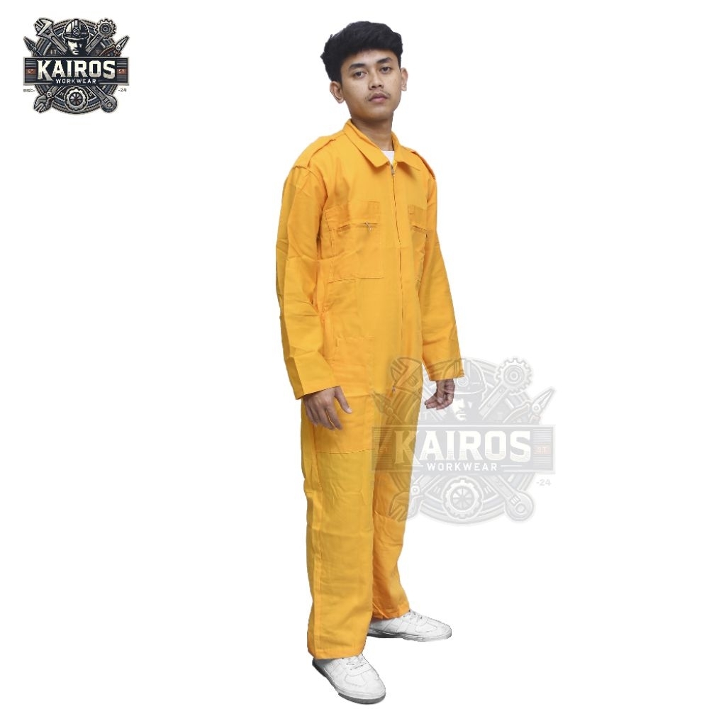 Jual WEARPACK MONTIR POLOS LENGAN PANJANG COVERALL KATELPAK KUNING ...