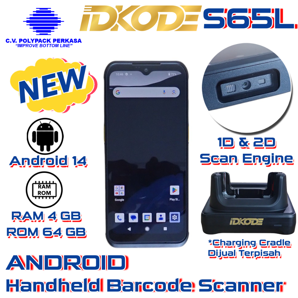 Jual IDKODE S65L 2D BARCODE SCANNER PDT PDA Android Handheld Barcode ...