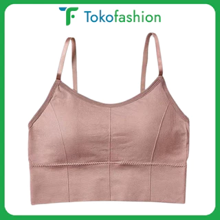 Tokofashion BH Bra Sport Wanita Tanpa Kawat Seamless Katun Spandex Pakaian Dalam Olahraga Adem BR013