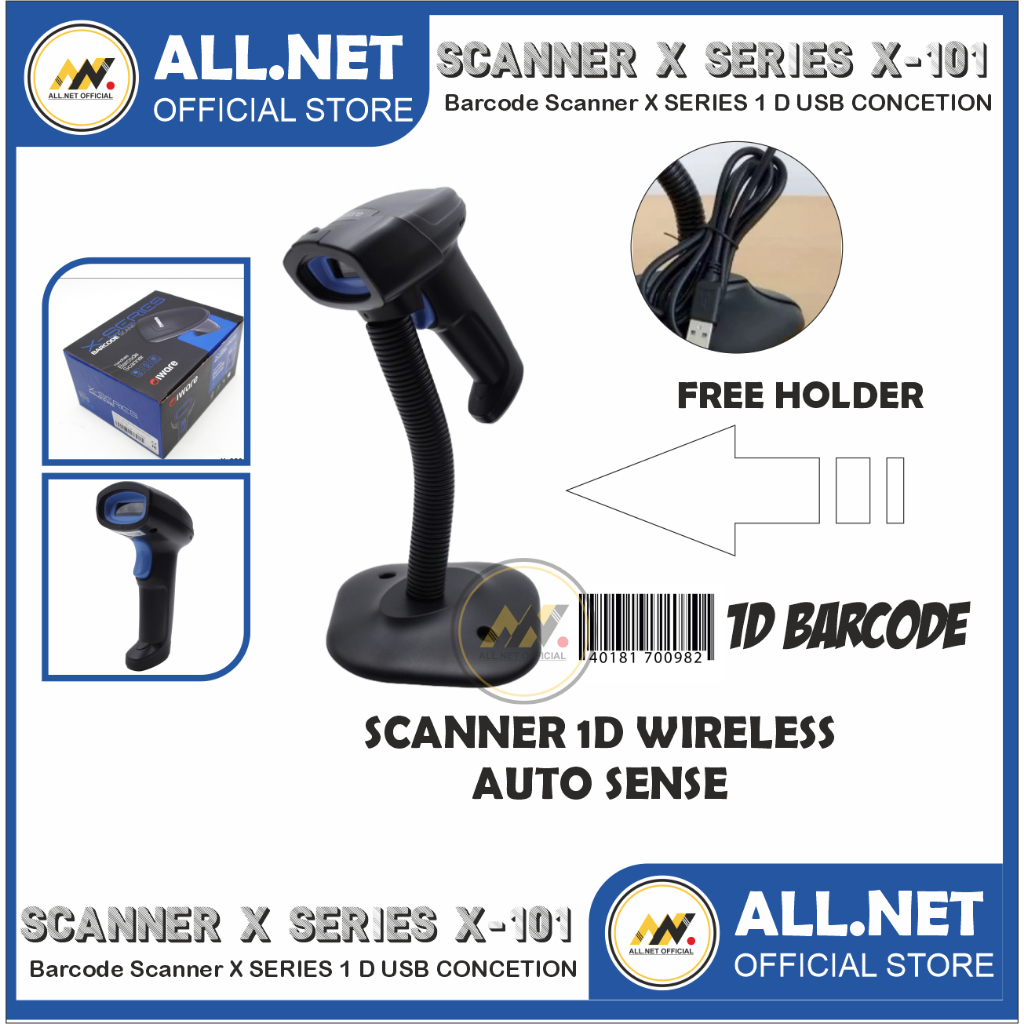Jual Barcode Scanner X Series X101 X-101 1D USB Barcode Autosense Free ...