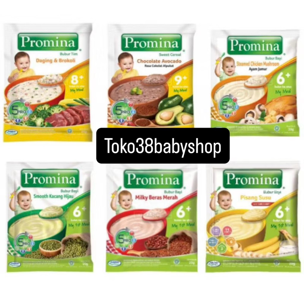 Jual PROMINA BUBUR BAYI 6+ SACHET 20 GR / 8+ SACHET 20 GR 1 renceng ...