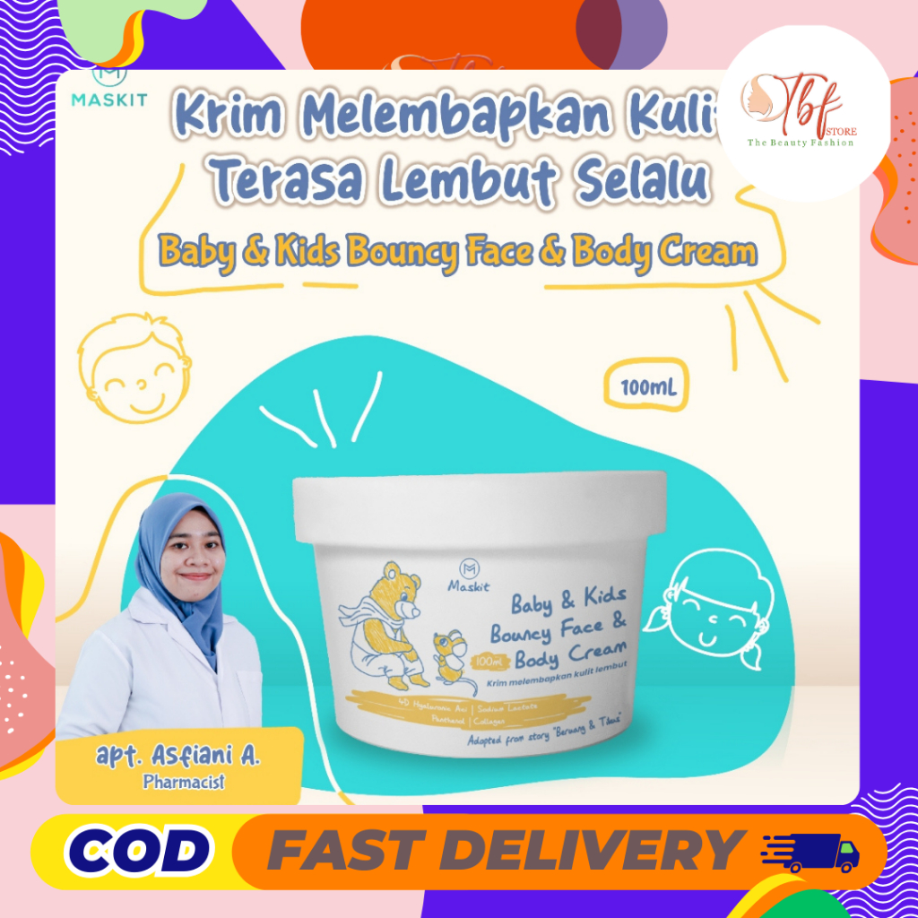 Jual Maskit Baby & Kids Bouncy Face & Body Cream - Krim Pelembap Bayi ...