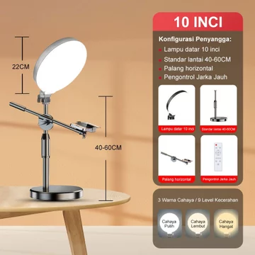 【✨Pilihan Utama Kreator】KAIY 43CM Lampu Konten Kreator Ring Light 210cm Tripod Food Shooting