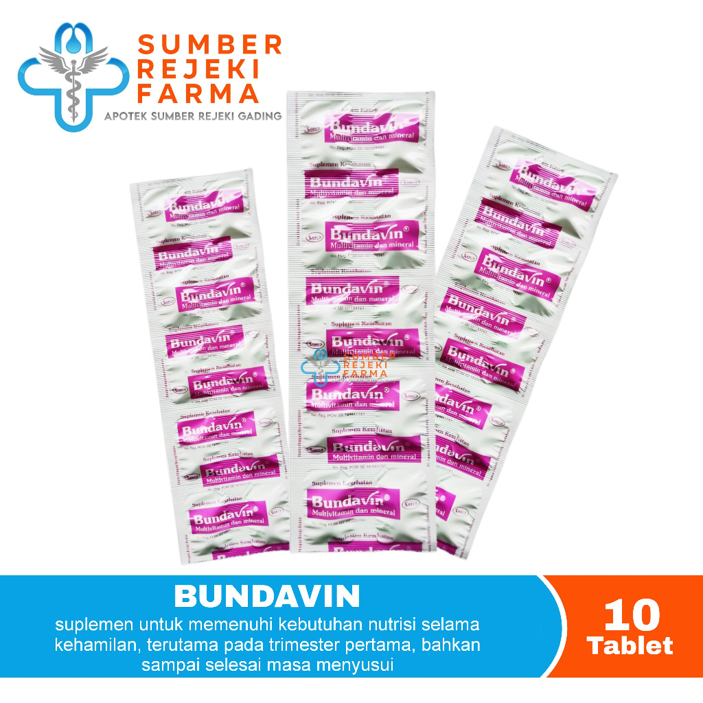 Jual Bundavin Multivitamin Ibu Hamil Menyusui 1 Strip 10 Tablet ...