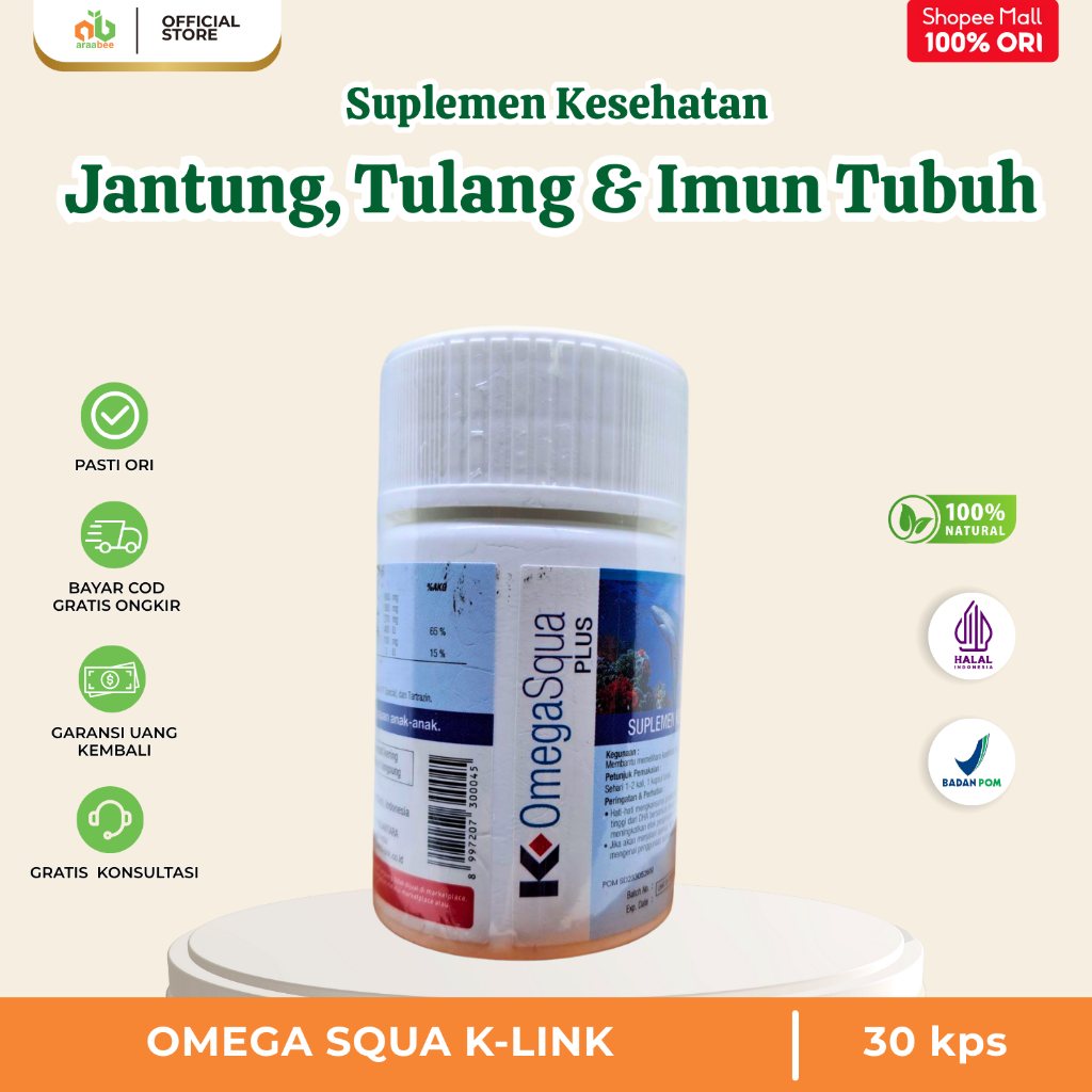 Jual Omega Squa Plus K-Link Asli Original Omega 3 Suplemen Kesehatan ...