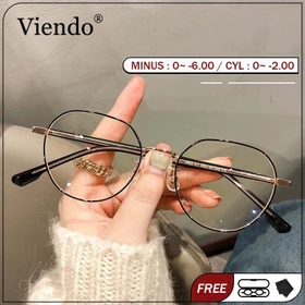 Viendo Kacamata Anti Radiasi Photocromic Minus Wanita Pria Korea Fashion Style Cowok Baru