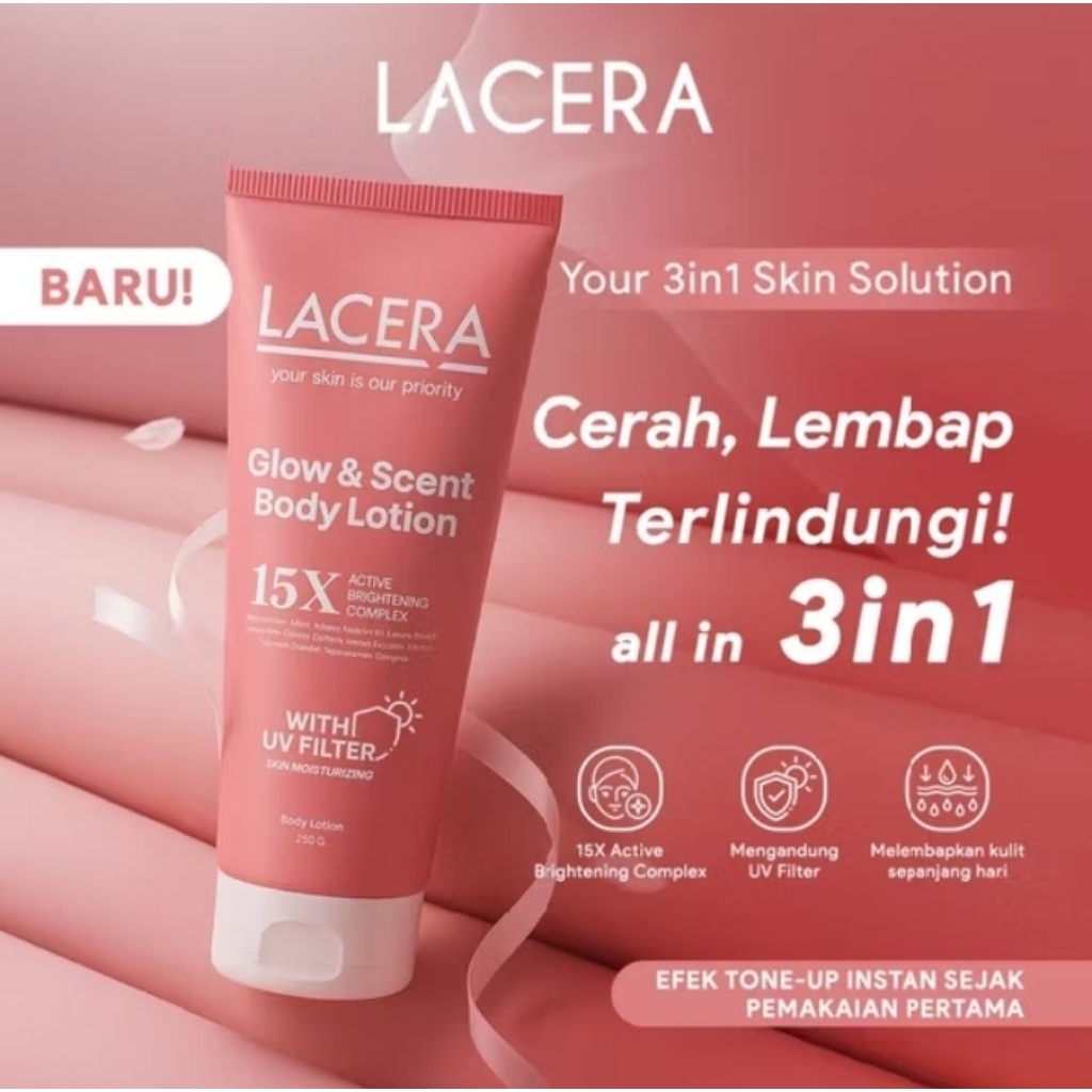 Jual New LACERA Glow & Scent Body Lotion - 15X Active Brightening ...