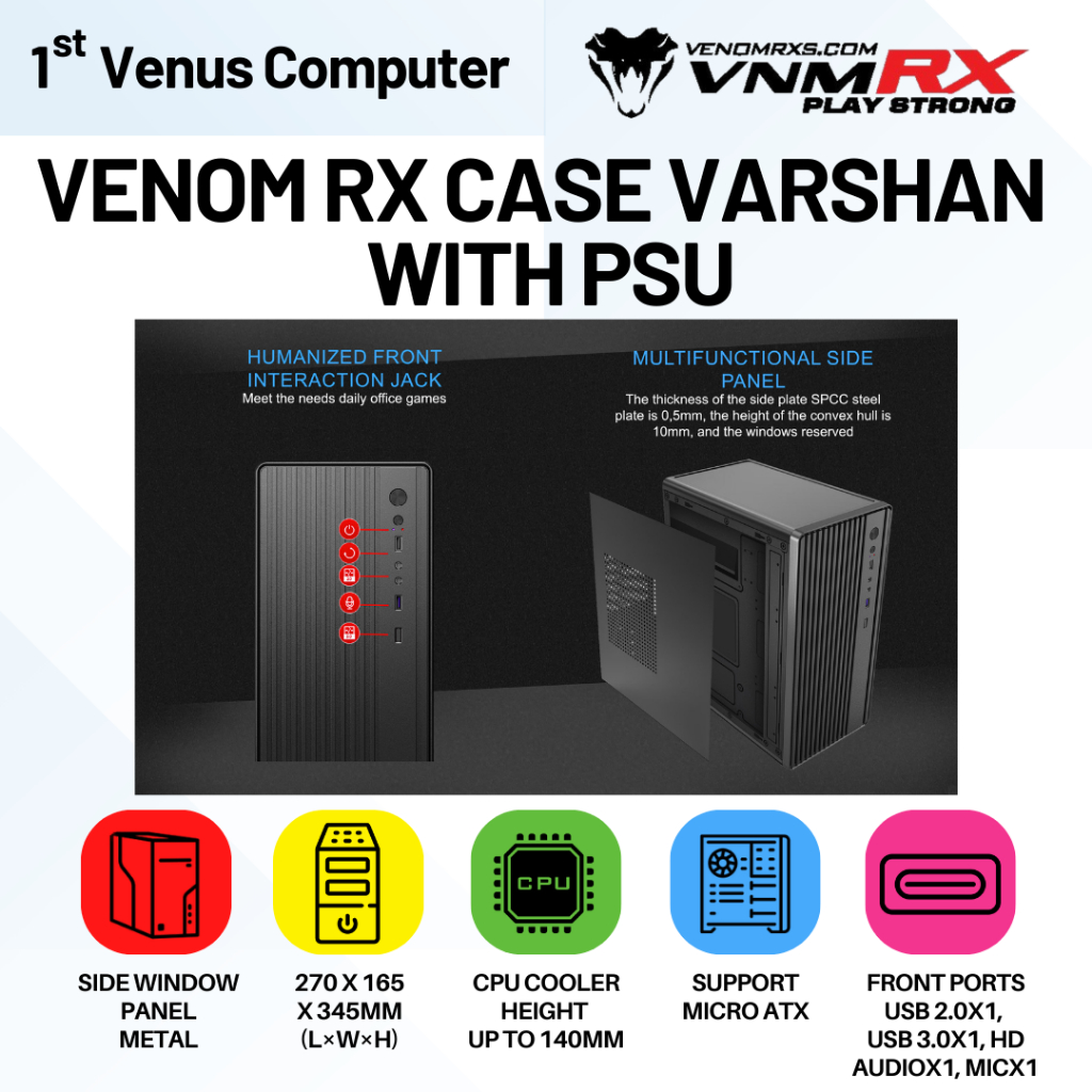 Jual Casing PC Komputer VenomRX Venom-RX URIVAR | Midi Tower | Micro ...