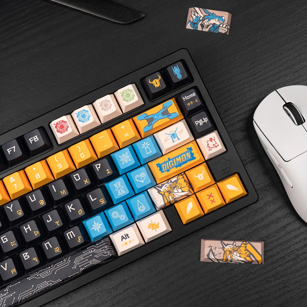 Jual Yongqiu Digimon Keycap Hitam 1.7mm Ketebalan PBT Cherry profile ...