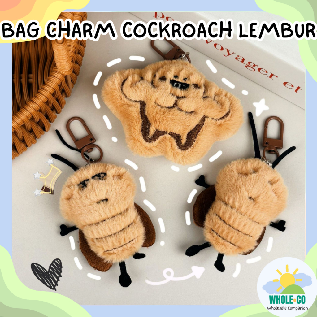 Jual Gantungan Kunci Bag Charm Kecoak Lembur Otot Premium Cockroach ...
