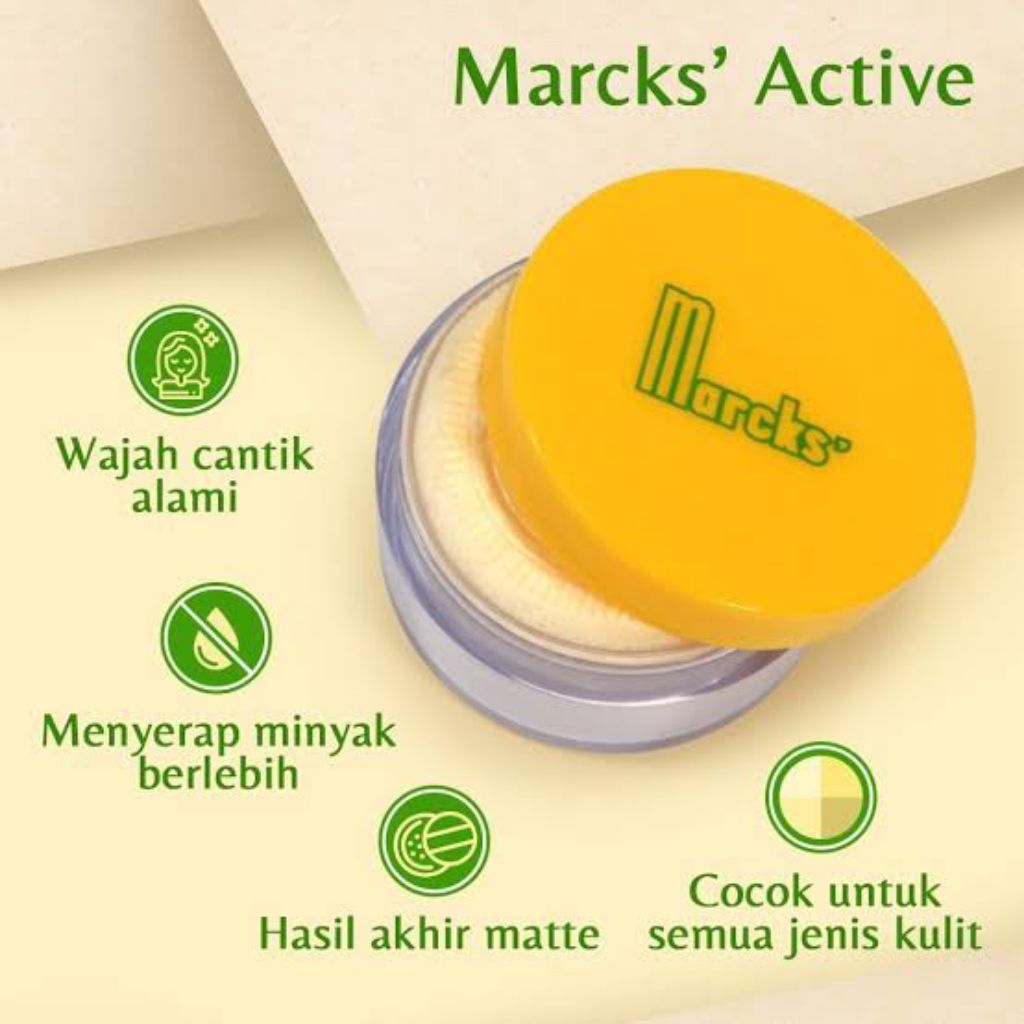 Jual marcks active invisible/ bedak marcks tabur 20gr ed 2027 | Shopee ...