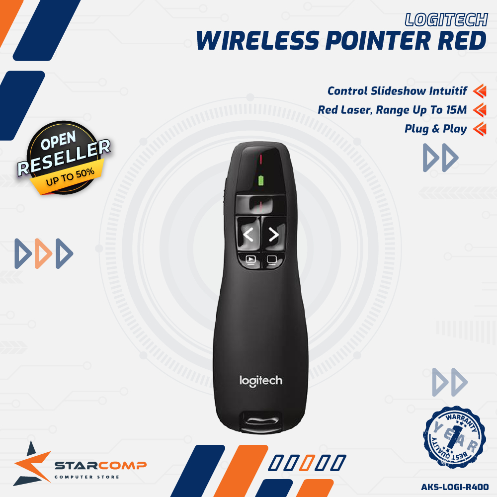 Jual Logitech R400 Remote Pointer Presentasi Wireless Laser Merah ...