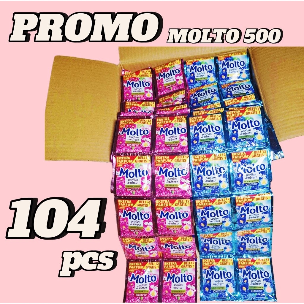 Jual PROMO 104 pcs ( 8 renteng) MOLTO CAIR 500 Random | Shopee Indonesia