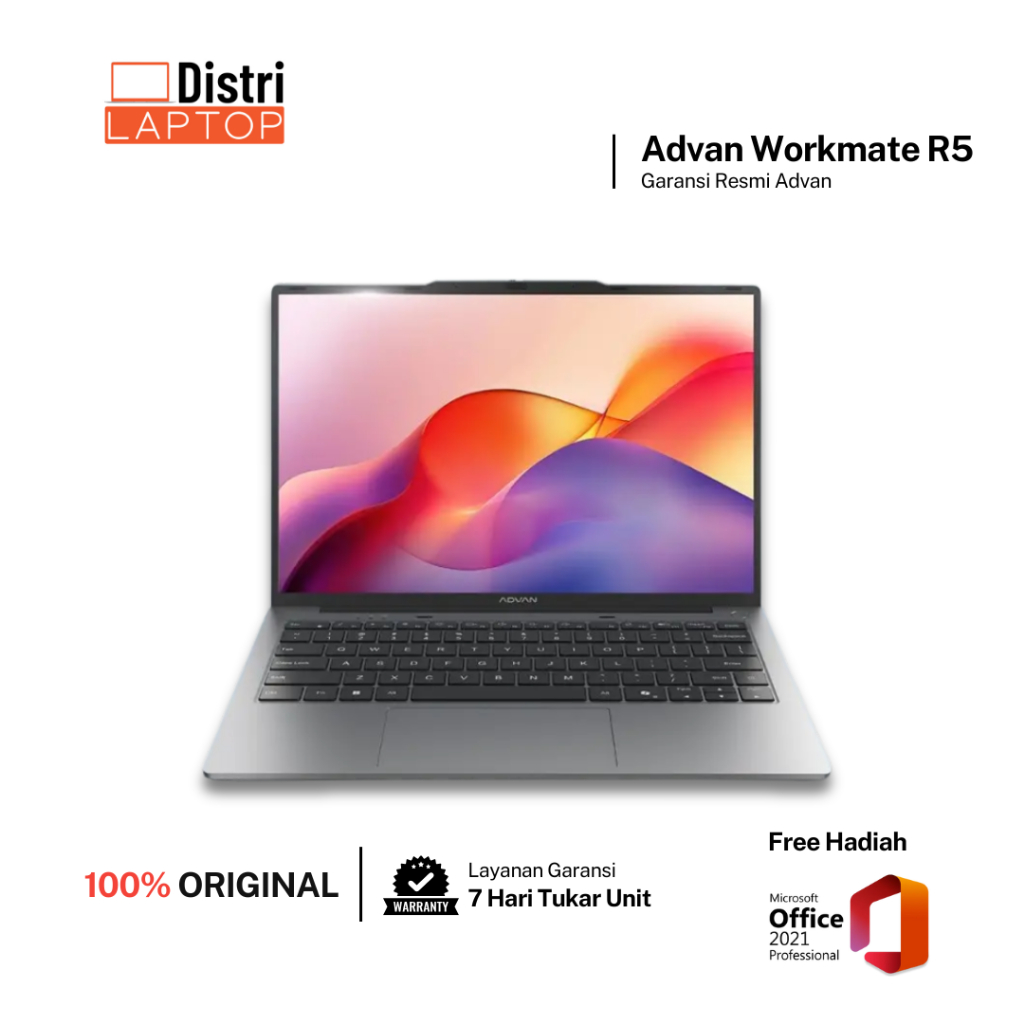 Jual Laptop Advan Workmate R5-3500U 8GB/256GB 14