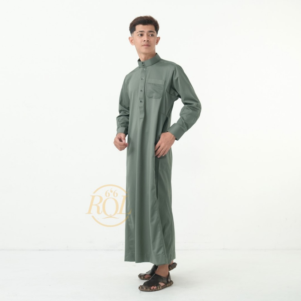 Jual Raqilla - Jubah Adnan Hijau Sage S/M/L/XL Bahan Tesla premium ...