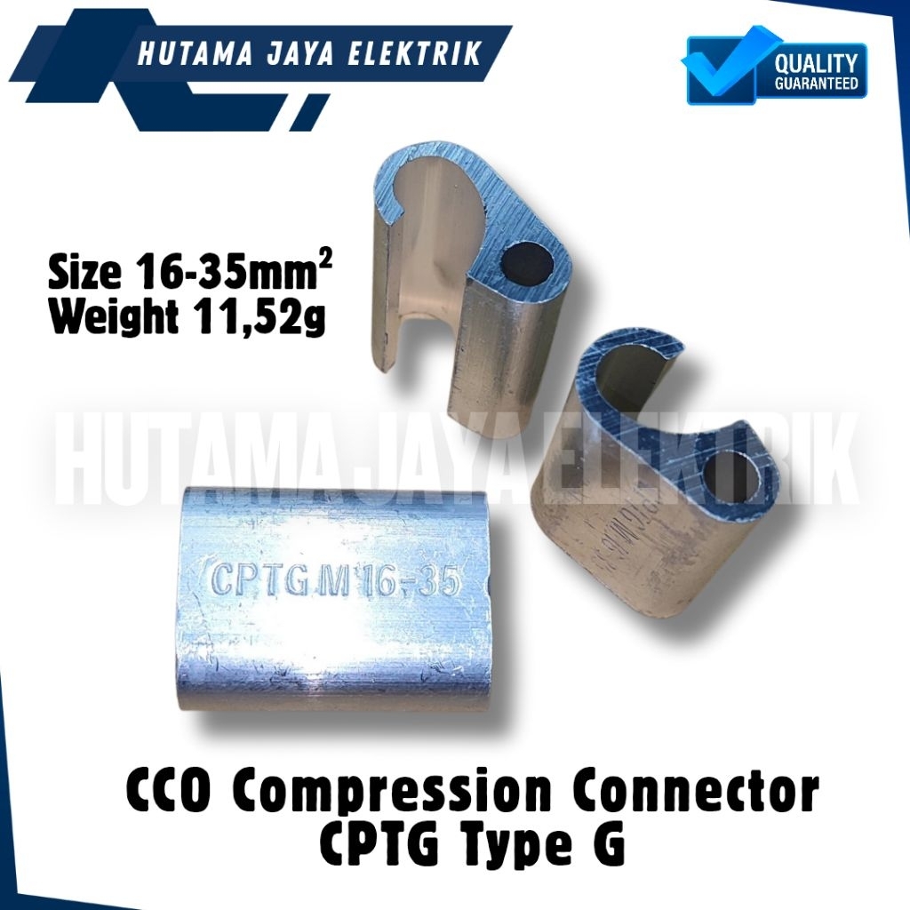 Jual CCO Konektor Aluminium ukuran 16-35, Compression Connector CPTG ...