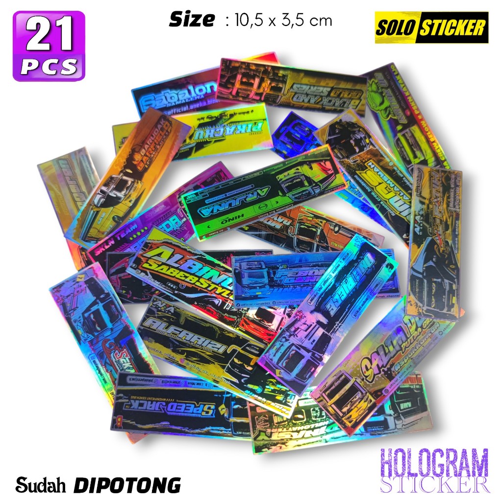 Jual Sticker Aesthetic Pack Bus Basuri 21 pcs Hologram Waterproof untuk ...