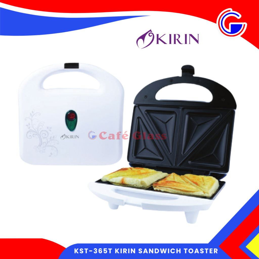 Kirin Sandwich Toaster Kst-365T I Pemanggang Roti Listrik Anti Lengket I Alat Pembuat Sandwich