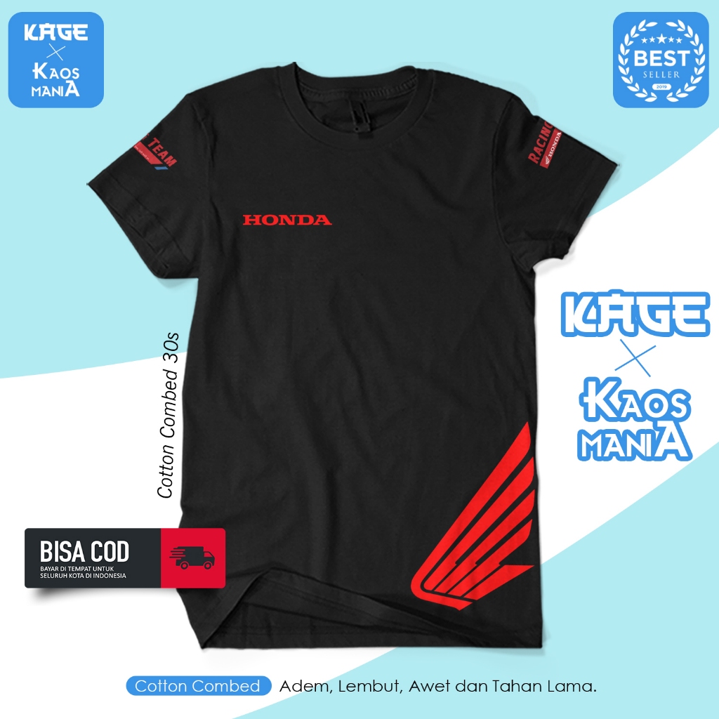 Jual Baju Kaos HONDA RACING TEAM Kaos Motor Otomotif One Heart /Kaos ...