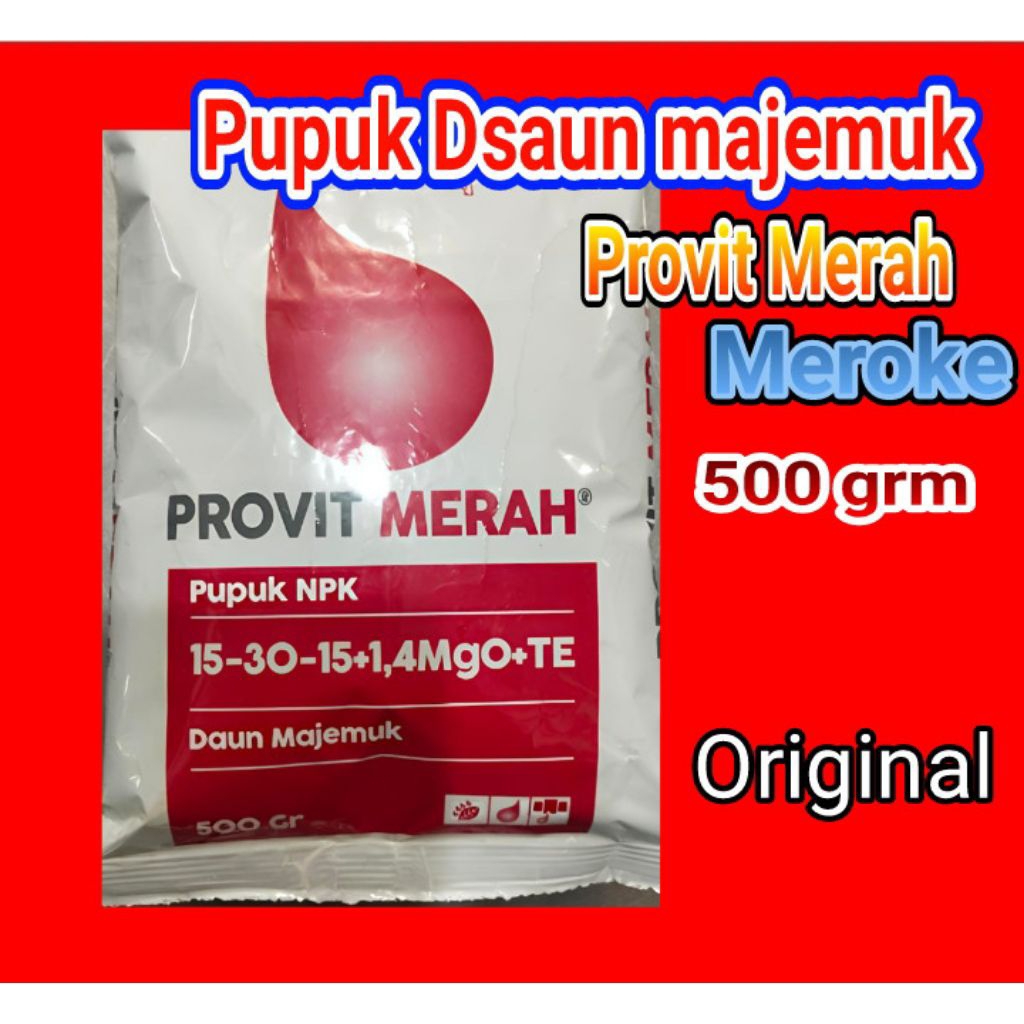 Jual Pupuk Daun majemuk provit merah meroke 500 gr original | Shopee ...