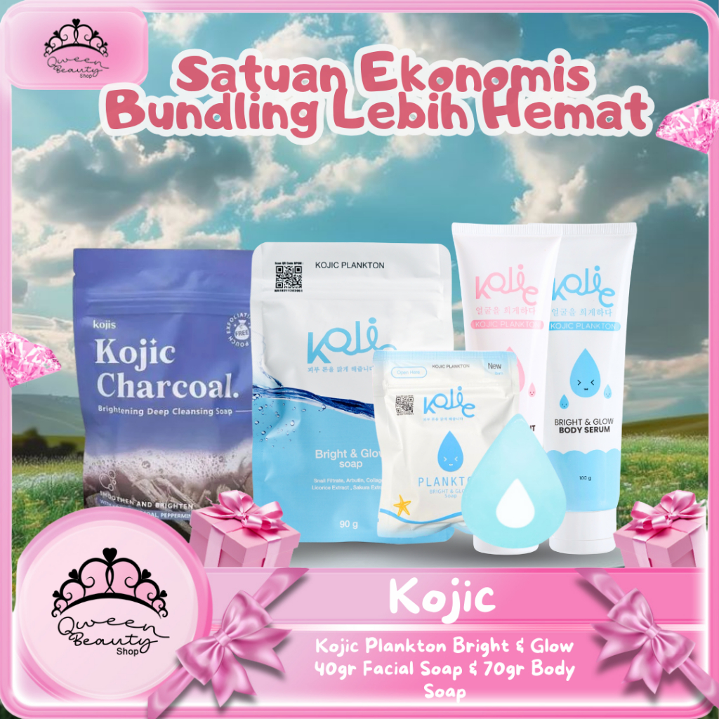 [FORMULABARU] KOJIC PLANKTON BRIGHT & GLOW | 40gr  FACIAL SOAP dan 90gr BODY SOAP