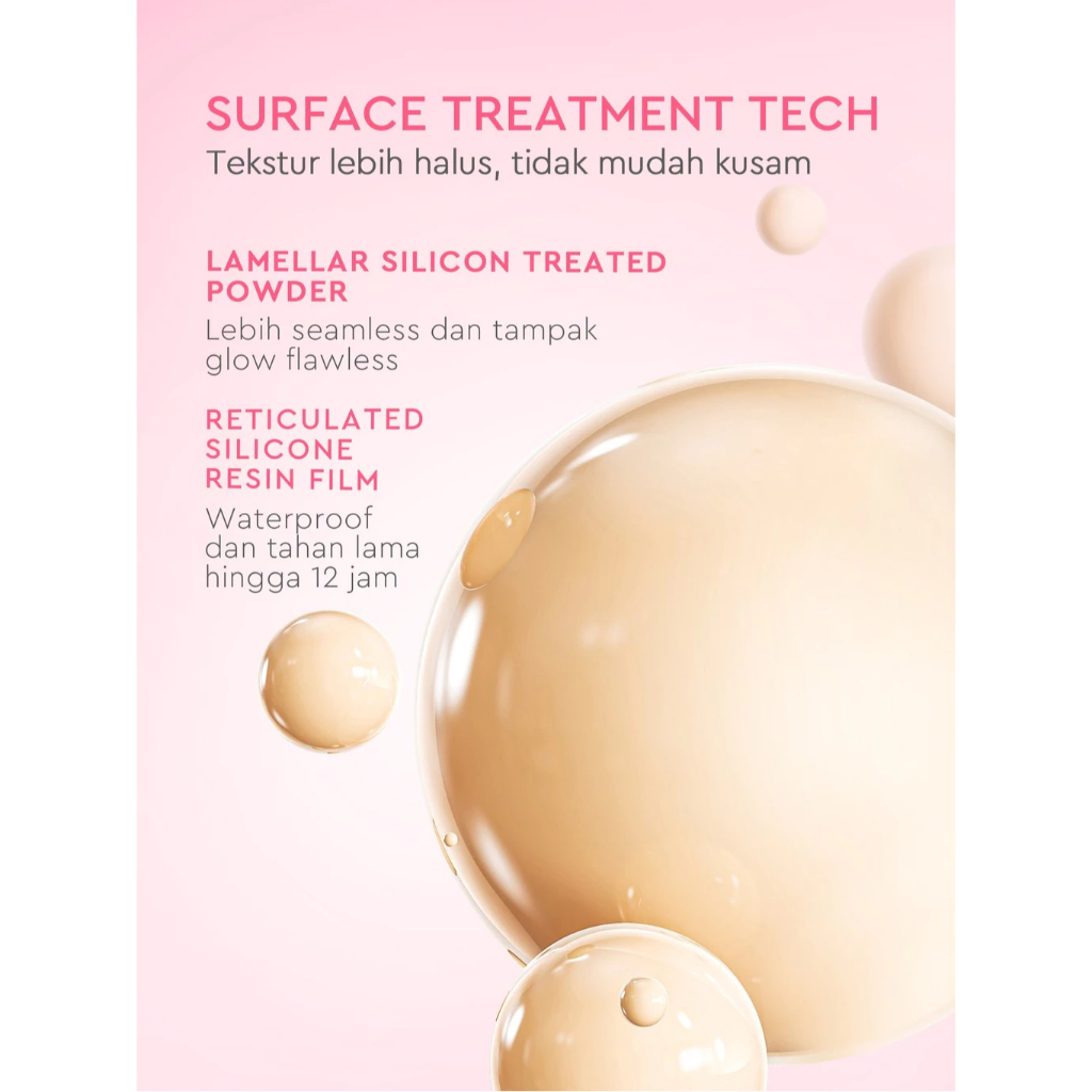 Glad2Glow Perfect Cover Cushion Tahan Air Anti Pengelupasan Efek foto 3