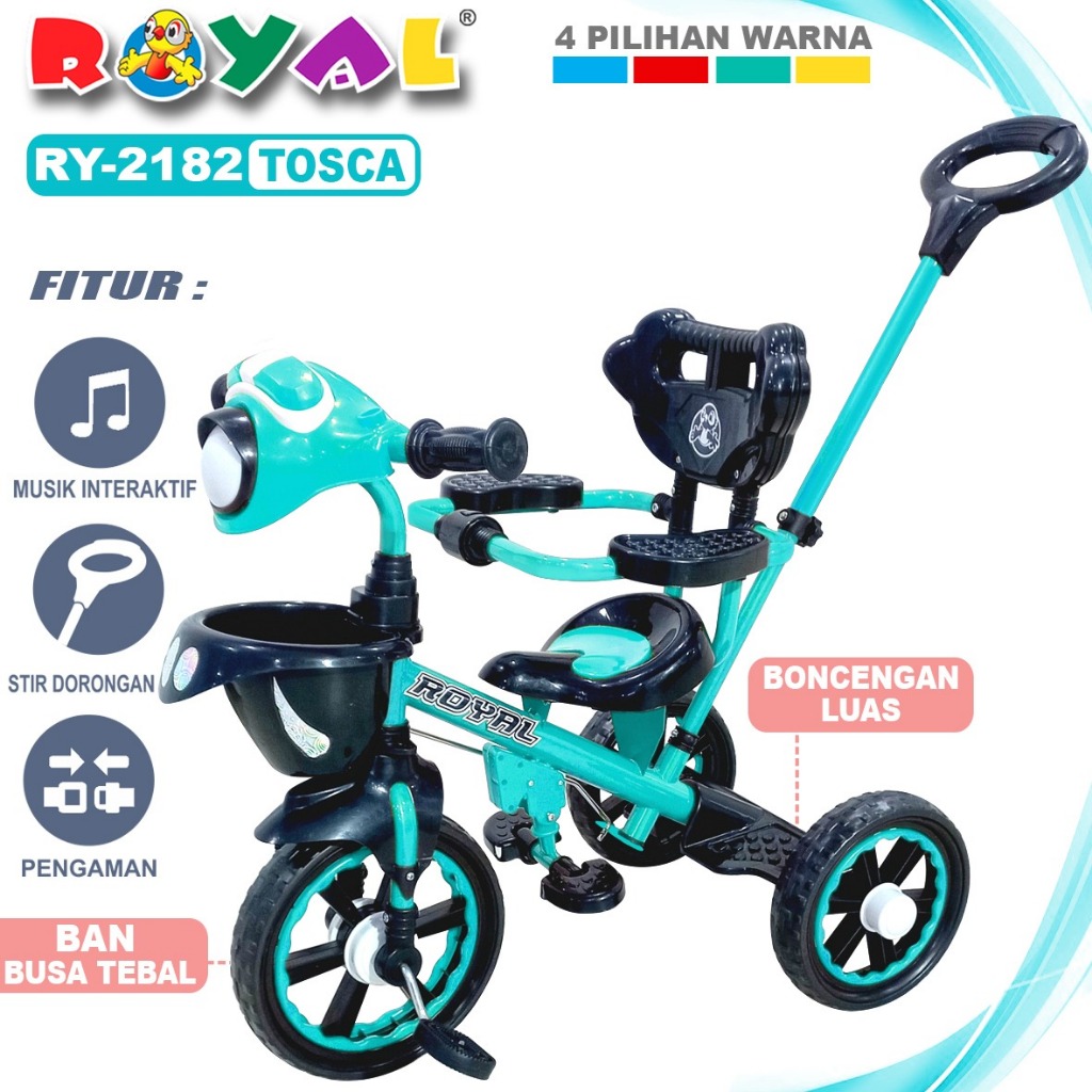 Jual SEPEDA RODA TIGA ANAK ROYAL TYPE RY-2182 SEPEDA RODA 3 + LAMPU ...