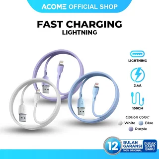 Acome Data Cable Micro-USB  Type C Lightning Original Fast Charging 2.4A 100cm Garansi Resmi 1 Tahun Seri AD