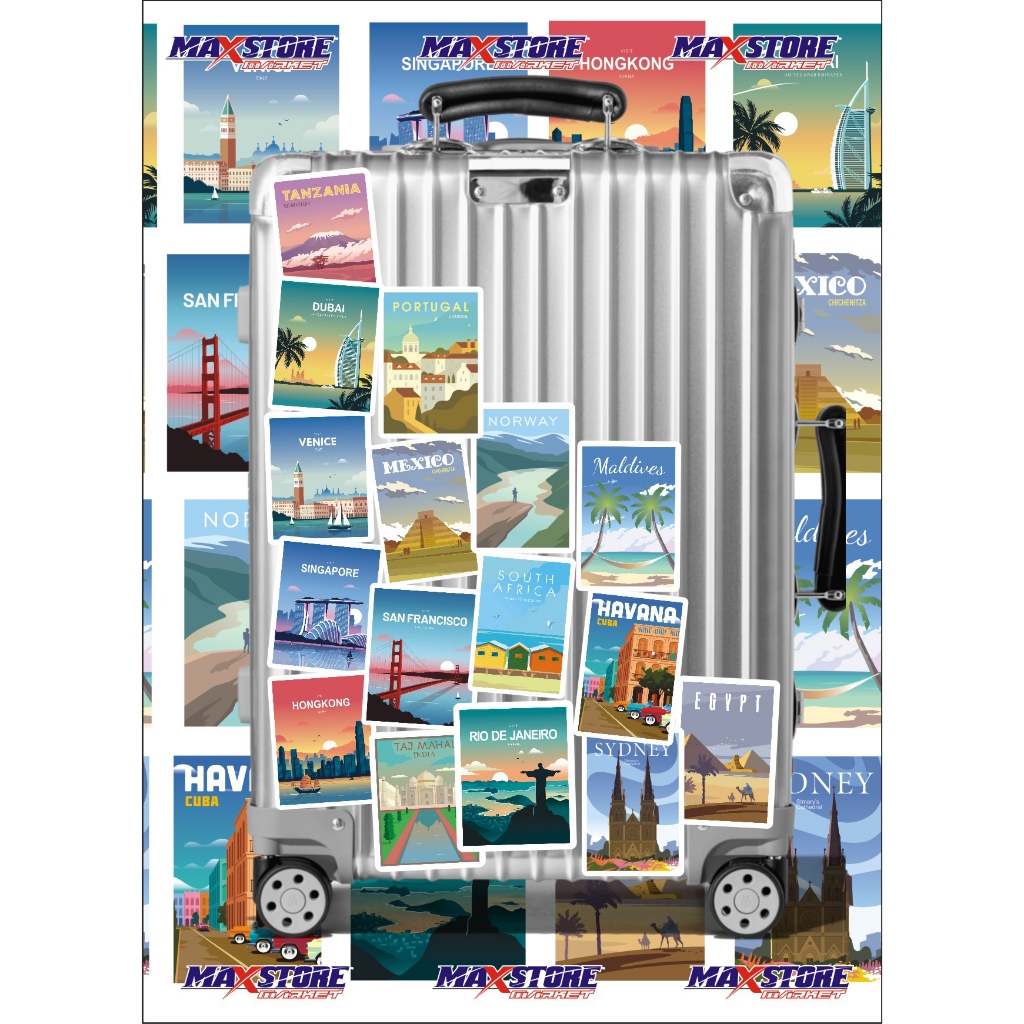 Jual sticker koper / sticker koper travel / luggage sticker / vacation ...