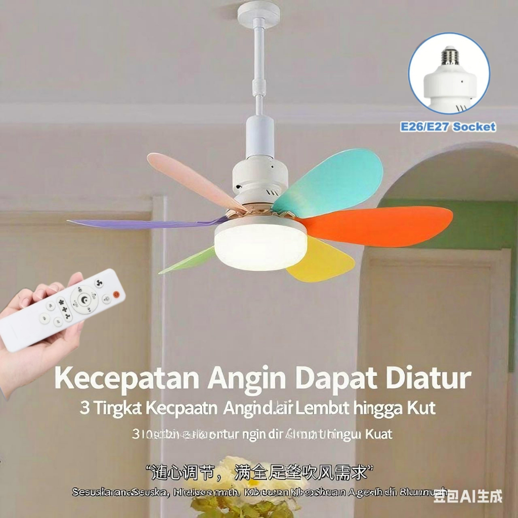 Jual kipas lampu gantung Plafon remote control Lampu 2In1 kipas ...