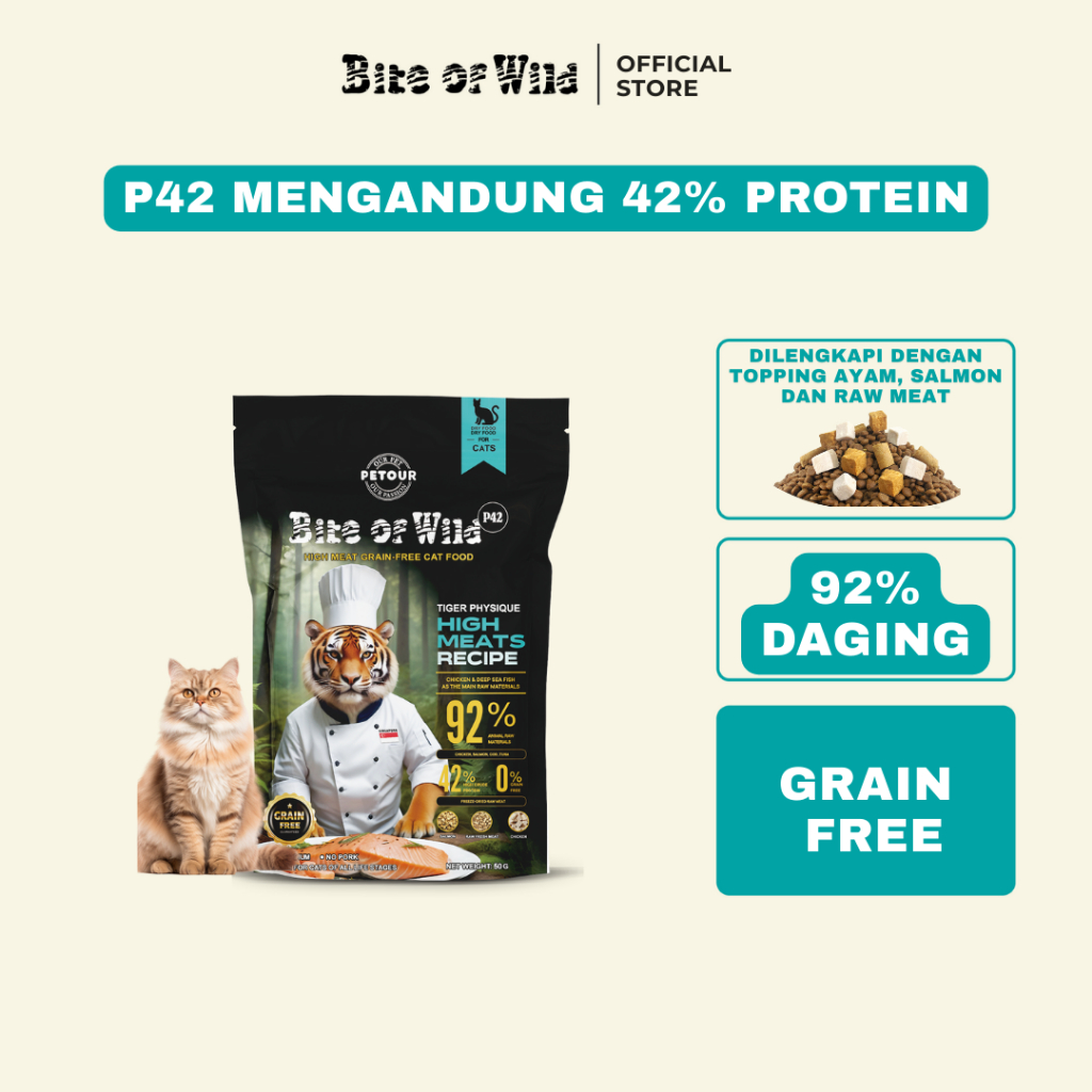 Jual Bite of Wild - Makanan Kucing Kering 50g Bebas biji-bijian, dengan ...
