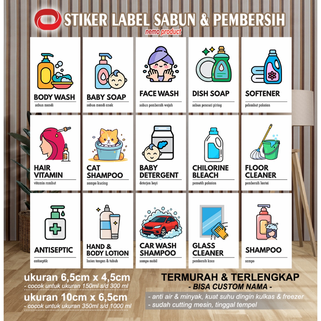 Jual Stiker Label Botol Sabun, Loundry Wadah Pembersih lainya - Anti ...