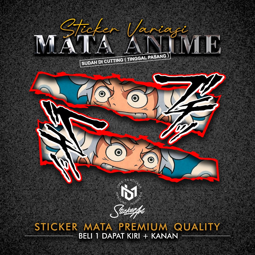 Jual STICKER MATA ANIME UNIVERSAL / STIKER MATA MODEL 30 / STIKER HELM ...