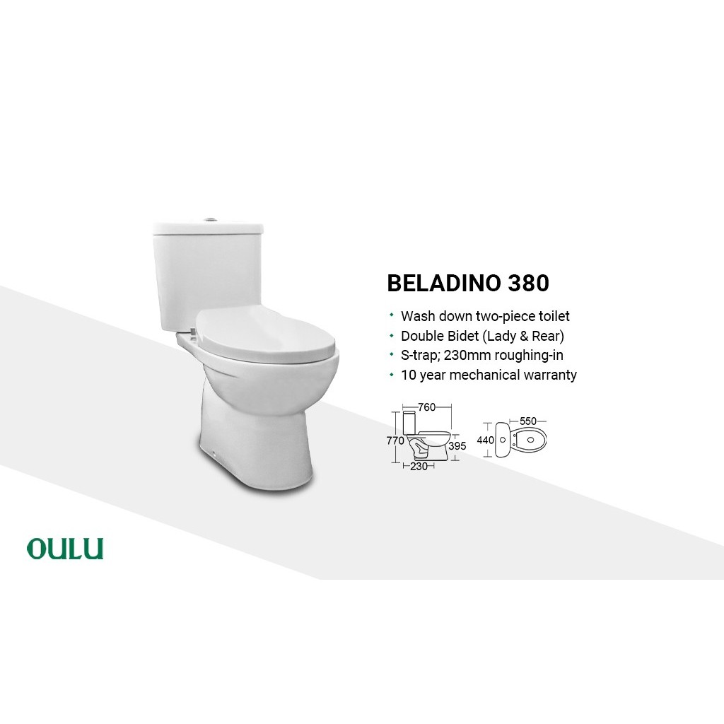 Jual OULU C380 BELADINO CLOSET KLOSET TOILET WC DUDUK ONE PIECE TOILET ...