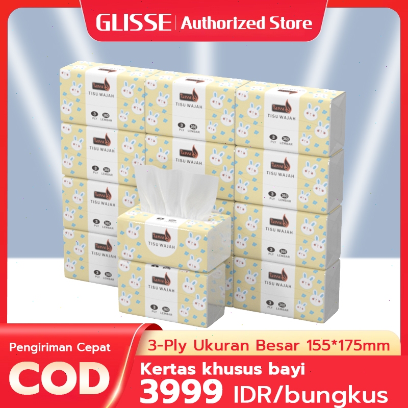 Jual GLISSE Facial Tissues 3-Ply 240 Sheets Tisu Wajah Halus dan Lembut ...