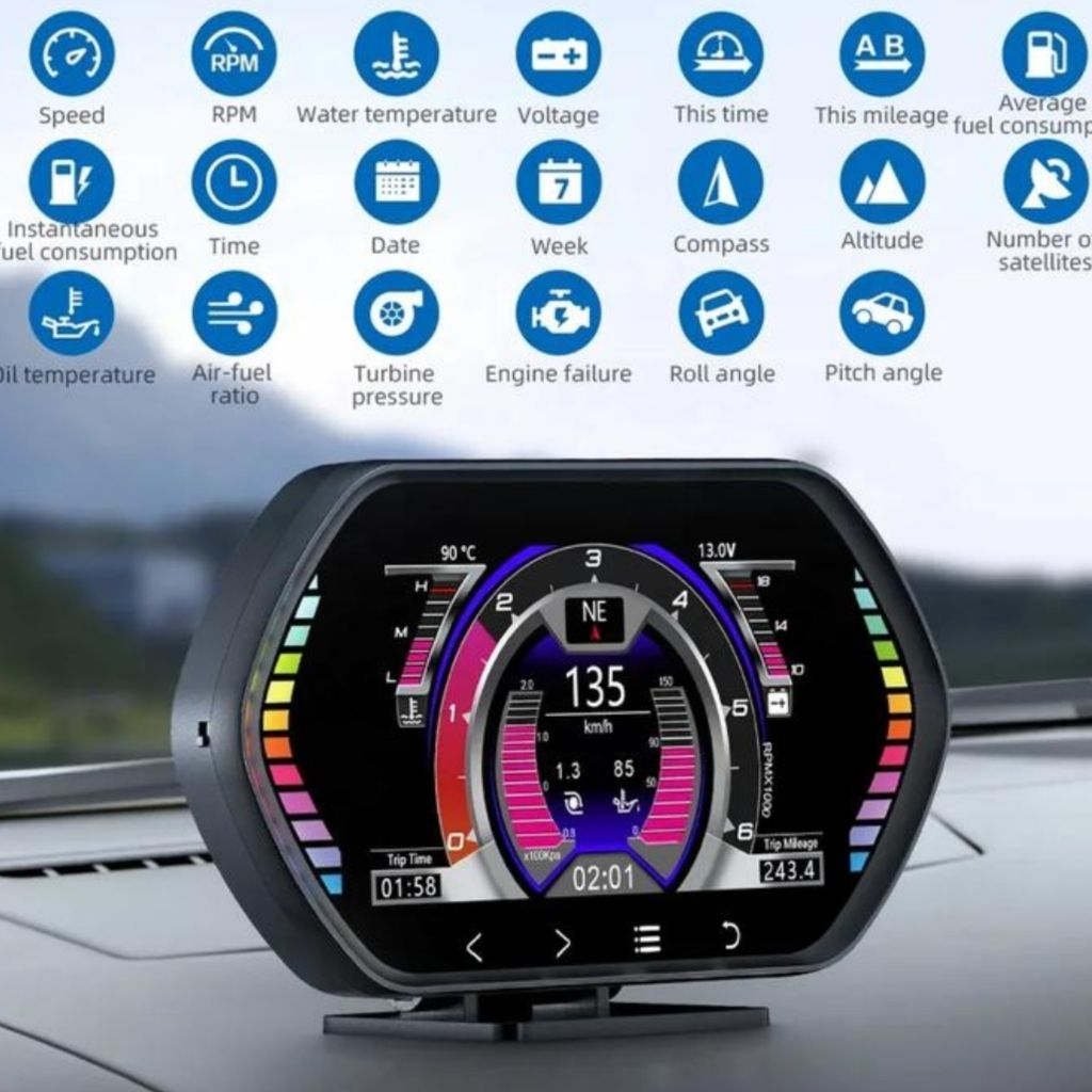 Jual Car Head Up Display F12 OBD2 GPS Speedometer - HUD F12 OBD2 GPS ...