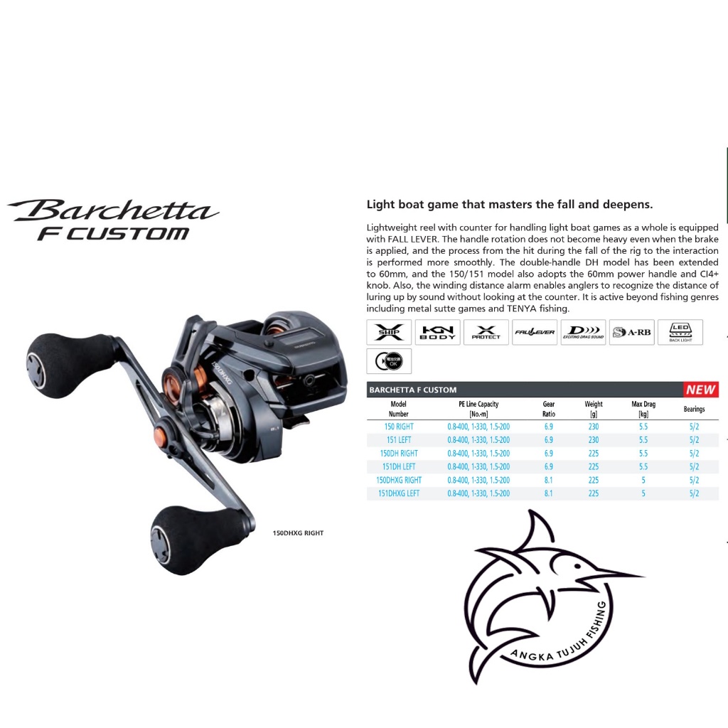 Jual Reel Pancing Shimano Barchetta F Custom 150 151DH BC